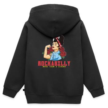 Rockabilly Rocknroll Music Rock Hardrock - Kids Premium Organic Zip-up Hoodie - black - Back - AI Model Kid Male (0cm)