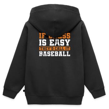 If Chess Is Easy They'd Call It Baseball - Kinder Premium Organic Zip Hoodie - Schwarz - Hinten - AI Model Kid Male (0cm)