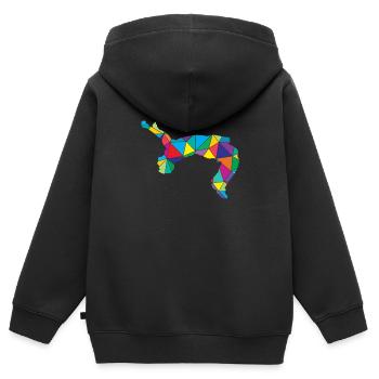 Freerunner Polygon Backflip - Sweat Premium à capuche zippé enfant bio - noir - Dos - AI Model Kid Male (0cm)