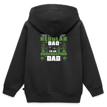 C’est drôle que je ne sois pas un père ordinaire, je suis un père aquascaping - Sweat Premium à capuche zippé enfant bio - noir - Dos - AI Model Kid Male (0cm)