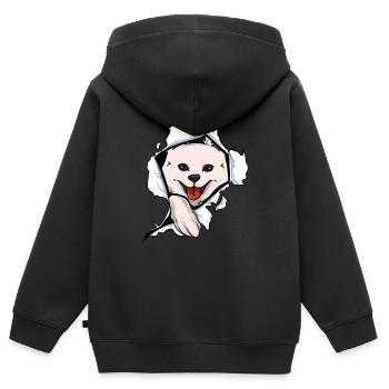 American Eskimo - Kids Premium Organic Zip-up Hoodie - black - Back - AI Model Kid Male (0cm)