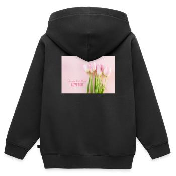 Beste Mutter Best Mom - Kinder Premium Organic Zip Hoodie - Schwarz - Hinten - AI Model Kid Male (0cm)