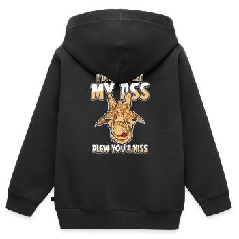 Girafe Je n’ai pas pété mes fesses t’a soufflé un baiser - Sweat Premium à capuche zippé enfant bio - noir - Dos - AI Model Kid Male (0cm)