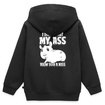 Hamster doré Hamster - Sweat Premium à capuche zippé enfant bio - noir - Dos - AI Model Kid Male (0cm)