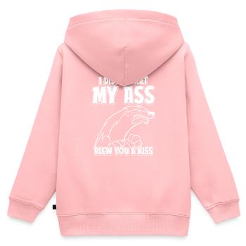 Honey Badger Ratel - Sweat Premium à capuche zippé enfant bio - rose - Dos - AI Model Kid Female (0cm)