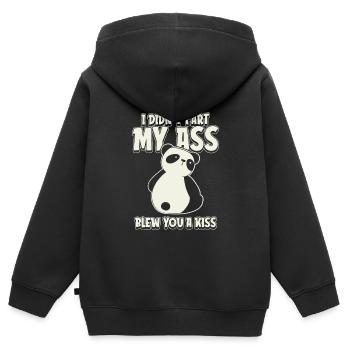 Giant Panda Panda - Kids Premium Organic Zip-up Hoodie - black - Back - AI Model Kid Male (0cm)
