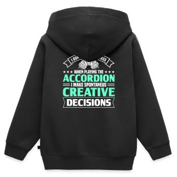 Akkordeon Polka Ziehharmonika Quetschkommode - Kinder Premium Organic Zip Hoodie - Schwarz - Hinten - AI Model Kid Male (0cm)
