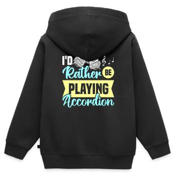 Akkordeon Polka Ziehharmonika Quetschkommode - Kinder Premium Organic Zip Hoodie - Schwarz - Hinten - AI Model Kid Male (0cm)