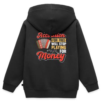 Akkordeon Polka Ziehharmonika Quetschkommode - Kinder Premium Organic Zip Hoodie - Schwarz - Hinten - AI Model Kid Male (0cm)