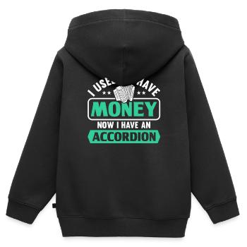 Akkordeon Polka Ziehharmonika Quetschkommode - Kinder Premium Organic Zip Hoodie - Schwarz - Hinten - AI Model Kid Male (0cm)