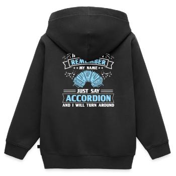 Akkordeon Polka Ziehharmonika Quetschkommode - Kinder Premium Organic Zip Hoodie - Schwarz - Hinten - AI Model Kid Male (0cm)