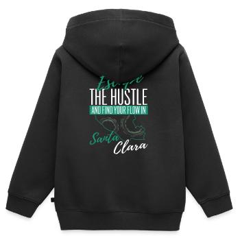 Santa Clara San Francisco Usa Design - Kinder Premium Organic Zip Hoodie - Schwarz - Hinten - AI Model Kid Male (0cm)