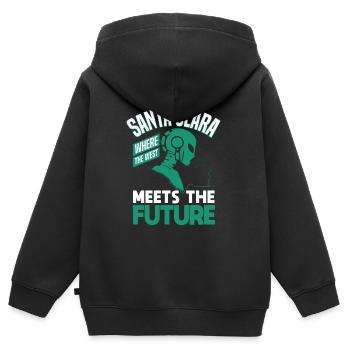Santa Clara San Francisco Usa Design - Kids Premium Organic Zip-up Hoodie - black - Back - AI Model Kid Male (0cm)