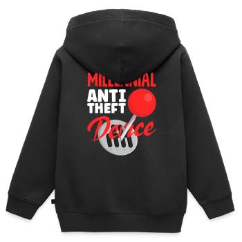 Auto Racing Mechanic Manual Millenial Anti Theft - Kids Premium Organic Zip-up Hoodie - black - Back - AI Model Kid Male (0cm)