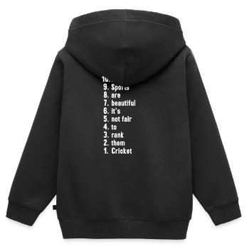 Funny Sports Quotes Cricket Lover Gift - Kids Premium Organic Zip-up Hoodie - black - Back - AI Model Kid Male (0cm)