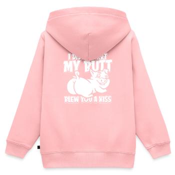 Éleveur de porcs - Sweat Premium à capuche zippé enfant bio - rose - Dos - AI Model Kid Female (0cm)