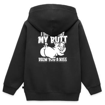 Éleveur de porcs - Sweat Premium à capuche zippé enfant bio - noir - Dos - AI Model Kid Male (0cm)