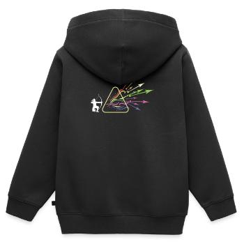 Archer Prism Rainbow Light Physics - Sweat Premium à capuche zippé enfant bio - noir - Dos - AI Model Kid Male (0cm)