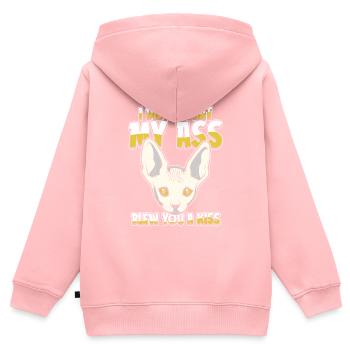 Sphynx Katze - Kinder Premium Organic Zip Hoodie - Rosa - Hinten - AI Model Kid Female (0cm)