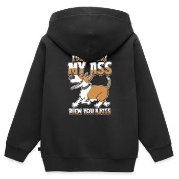 Bull terrier - Sweat Premium à capuche zippé enfant bio - noir - Dos - AI Model Kid Male (0cm)
