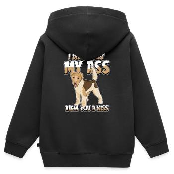 Terrier de blé - Sweat Premium à capuche zippé enfant bio - noir - Dos - AI Model Kid Male (0cm)