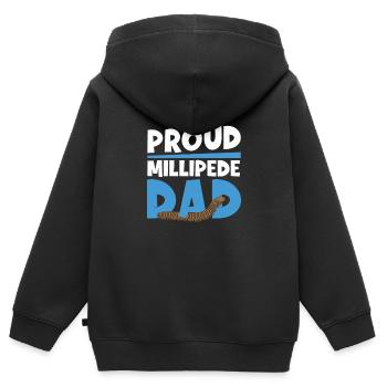 Père mille-pattes fantastique pour un - Sweat Premium à capuche zippé enfant bio - noir - Dos - AI Model Kid Male (0cm)