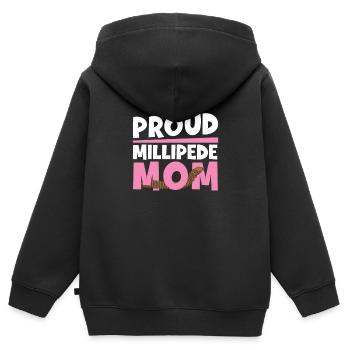 Fantastique mère mille-pattes pour un - Sweat Premium à capuche zippé enfant bio - noir - Dos - AI Model Kid Male (0cm)