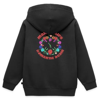 Tulpen Romantisch Tulpen - Kinder Premium Organic Zip Hoodie - Schwarz - Hinten - AI Model Kid Male (0cm)