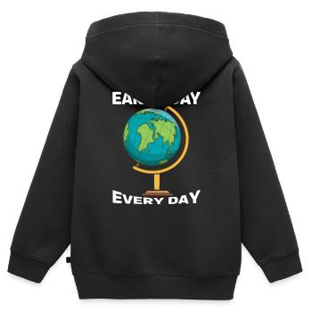 Save Nature Oceans Day Everyday Earth Day - Kinder Premium Organic Zip Hoodie - Schwarz - Hinten - AI Model Kid Male (0cm)