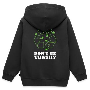 Recycle Nature Oceans Day Earth Day - Kinder Premium Organic Zip Hoodie - Schwarz - Hinten - AI Model Kid Male (0cm)