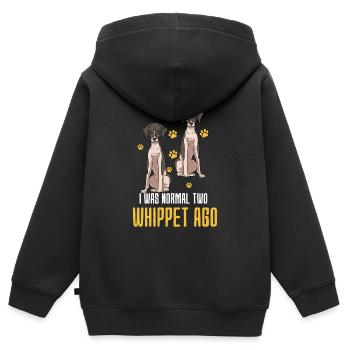 Whippet - Kinder Premium Organic Zip Hoodie - Schwarz - Hinten - AI Model Kid Male (0cm)