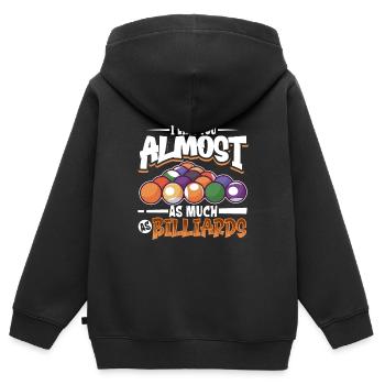 Billard Billards Cue Sports Joueur de billard professionnel - Sweat Premium à capuche zippé enfant bio - noir - Dos - AI Model Kid Male (0cm)