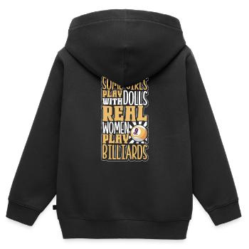 Billard Billards Cue Sports Joueur de billard professionnel - Sweat Premium à capuche zippé enfant bio - noir - Dos - AI Model Kid Male (0cm)