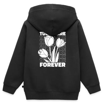 Tulipes Tulipes - Sweat Premium à capuche zippé enfant bio - noir - Dos - AI Model Kid Male (0cm)