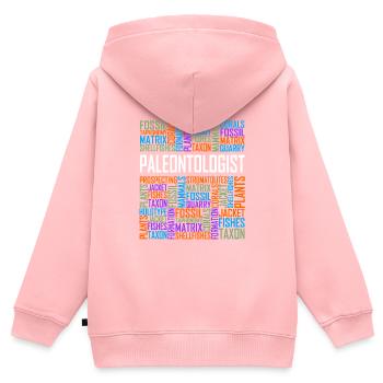 Paleontologist - Words - Kids Premium Organic Zip-up Hoodie - rose - Back - AI Model Kid Female (0cm)