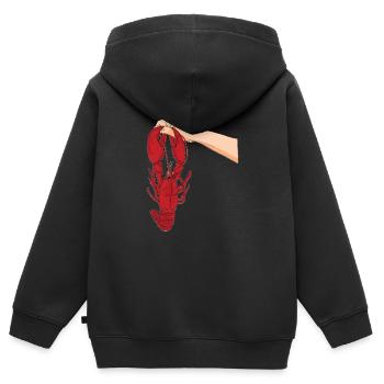 Hummer Lobster - Kinder Premium Organic Zip Hoodie - Schwarz - Hinten - AI Model Kid Male (0cm)