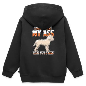 Caniche Je n’ai pas pété mes fesses t’a soufflé un baiser - Sweat Premium à capuche zippé enfant bio - noir - Dos - AI Model Kid Male (0cm)