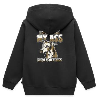Greyhound Windhund - Sweat Premium à capuche zippé enfant bio - noir - Dos - AI Model Kid Male (0cm)