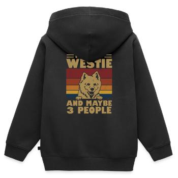 American Eskimo Dog - Kids Premium Organic Zip-up Hoodie - black - Back - AI Model Kid Male (0cm)