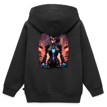 Gamer Science Fiction Fantasy Zocker Geschenkidee - Kinder Premium Organic Zip Hoodie - Schwarz - Hinten - AI Model Kid Male (0cm)