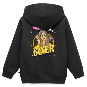 Kind der 60er Jahre Frau Kostüm - Kinder Premium Organic Zip Hoodie - Schwarz - Hinten - AI Model Kid Male (0cm)