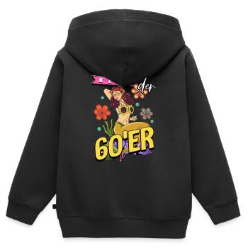 Kind der 60er Jahre Meerjungfrau Kostüm - Kinder Premium Organic Zip Hoodie - Schwarz - Hinten - AI Model Kid Male (0cm)