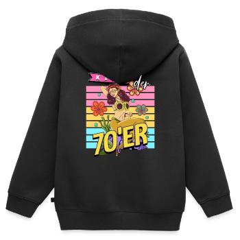 Kind der 70er Jahre Meerjungfrau Kostüm - Kinder Premium Organic Zip Hoodie - Schwarz - Hinten - AI Model Kid Male (0cm)