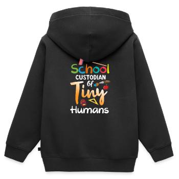 Aufsichtsperson von Schülern mit Pinsel - Kinder Premium Organic Zip Hoodie - Schwarz - Hinten - AI Model Kid Male (0cm)