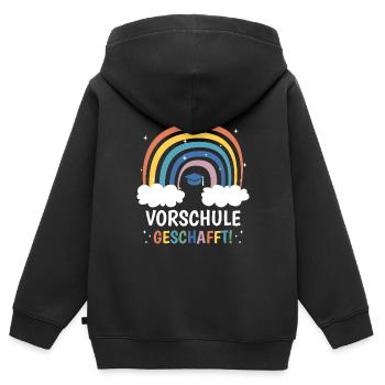 Vorschulkind Verabschieden Kindergarten Vorschule - Kinder Premium Organic Zip Hoodie - Schwarz - Hinten - AI Model Kid Male (0cm)