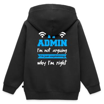 Administrateur informatique Je ne discute pas - Sweat Premium à capuche zippé enfant bio - noir - Dos - AI Model Kid Male (0cm)