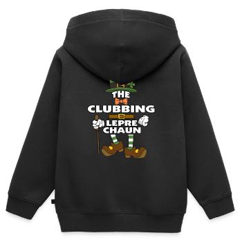 The Clubbing Leprechaun St Patrick's Day - Kinder Premium Organic Zip Hoodie - Schwarz - Hinten - AI Model Kid Male (0cm)