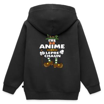 The Anime Leprechaun St Patrick's Day - Kids Premium Organic Zip-up Hoodie - black - Back - AI Model Kid Male (0cm)