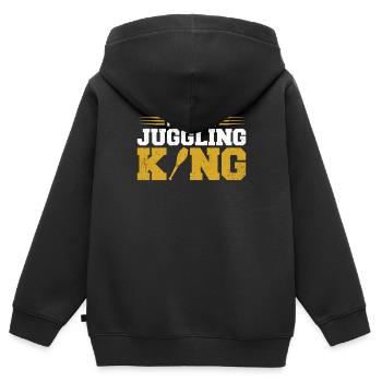 Je suis le roi jongleur - Sweat Premium à capuche zippé enfant bio - noir - Dos - AI Model Kid Male (0cm)