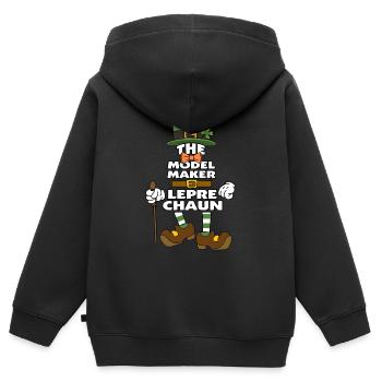 The Model Maker Leprechaun St Patrick's Day - Kids Premium Organic Zip-up Hoodie - black - Back - AI Model Kid Male (0cm)